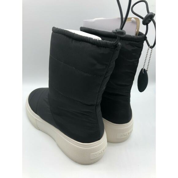 JSlides Women's Cozy Black Platform Waterproof Nylon Booties Size 10 - Picture 10 of 12